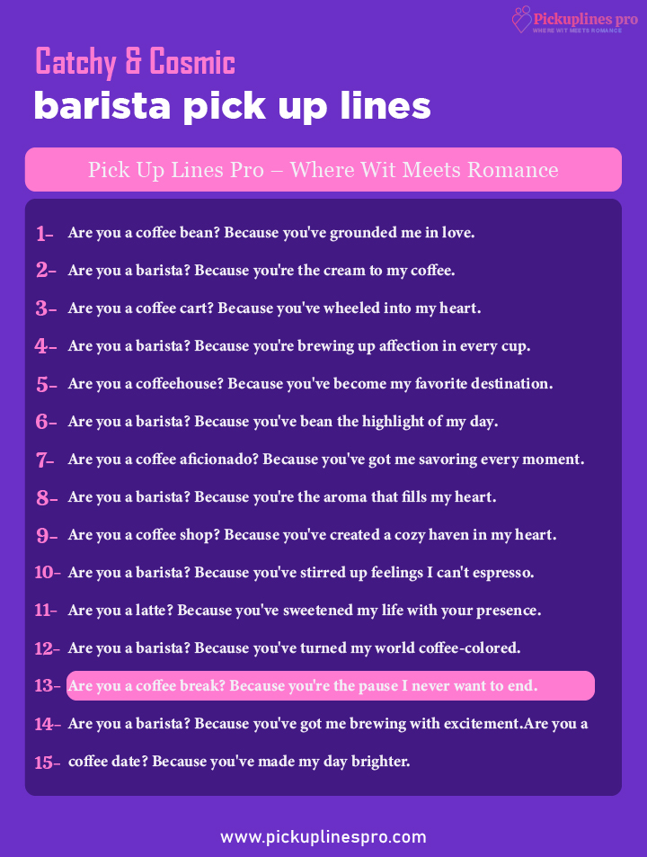 Romantic Barista Pick Up And Rizz Lines