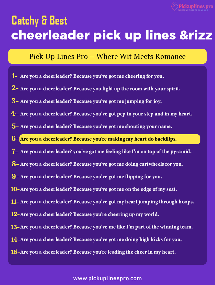 Romantic Cheerleader Pick Up And Rizz Lines