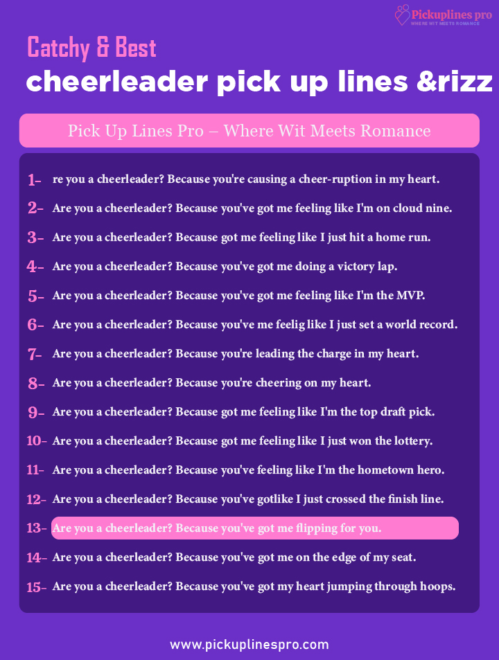 Cheerleader Rizz Lines