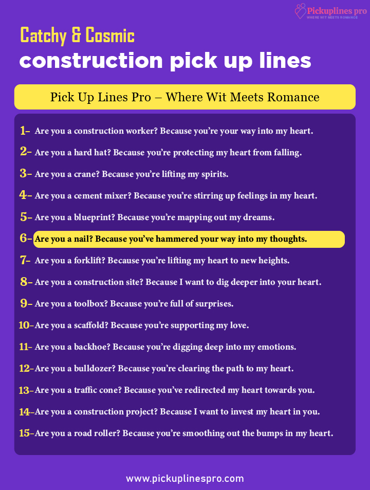 Romantic Construction Pick Up And Rizz Lines