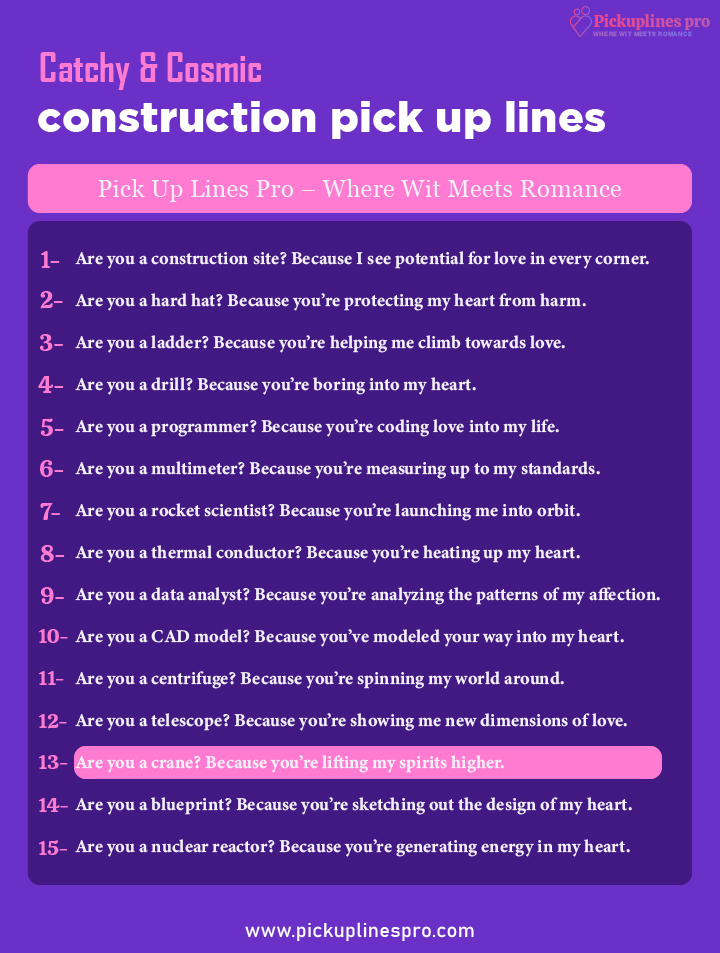 Construction Worker Pick Up Lines for Guys