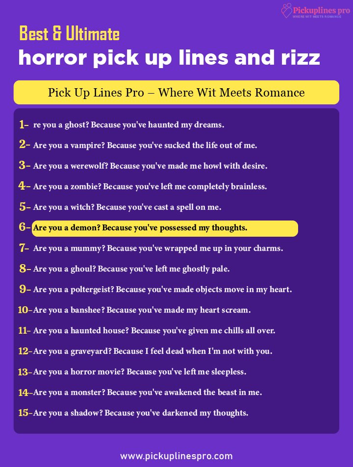 Romantic Horror Pick Up And Rizz Lines