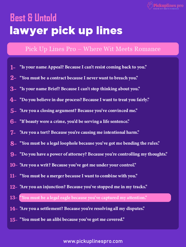 Romantic Lawyer Pick Up And Rizz Lines