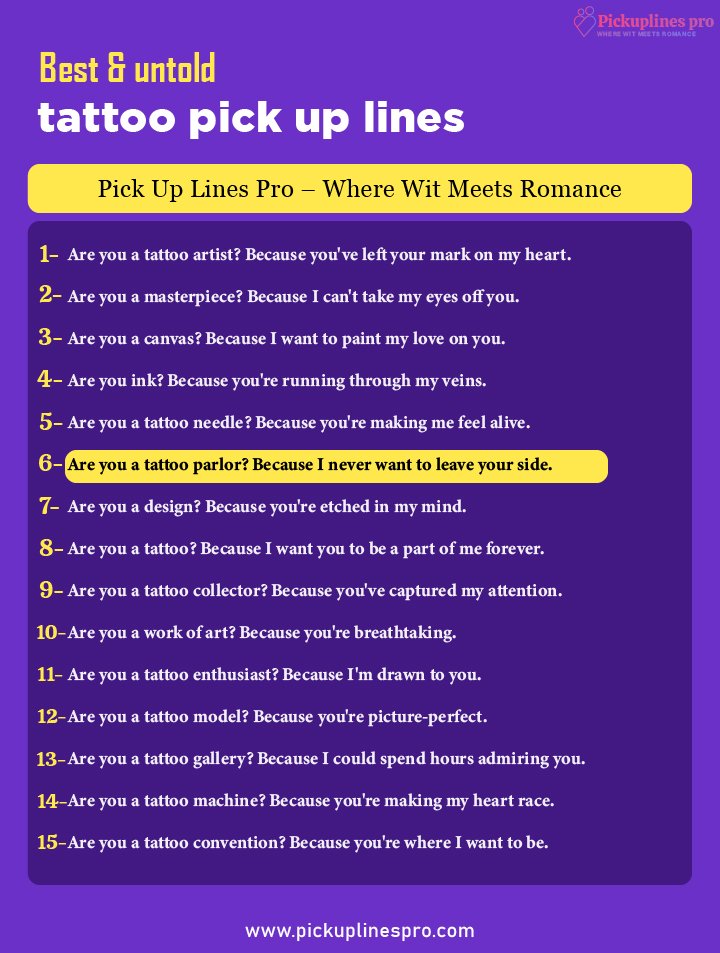 Flirting Tattoo Pick Up And Rizz Lines