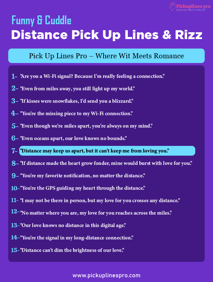 Pick Up Lines for Long Distance