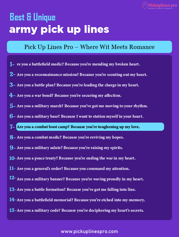 Army Girl Pick Up Lines