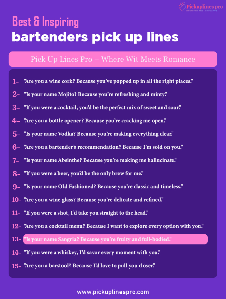 Bartenders Rizz Lines