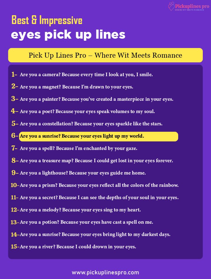 Romantic Eyes Pick Up And Rizz Lines