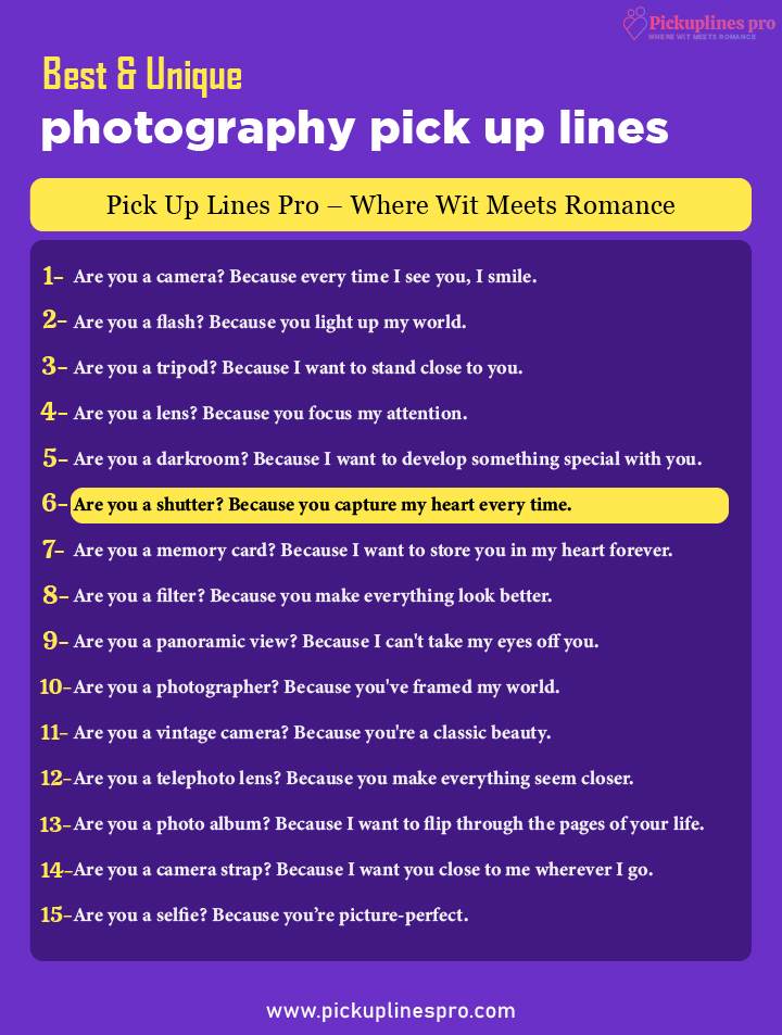 Pick Up Lines for Photographer