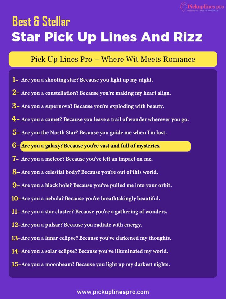 Flirting Star Pick Up and Rizz Lines